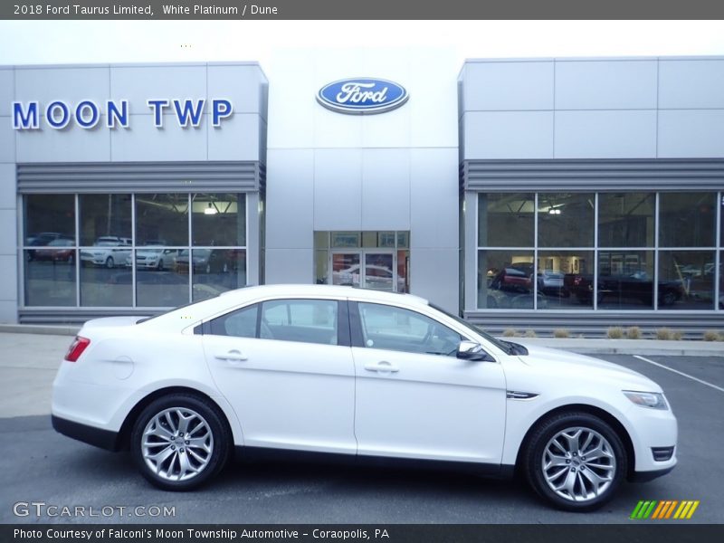White Platinum / Dune 2018 Ford Taurus Limited