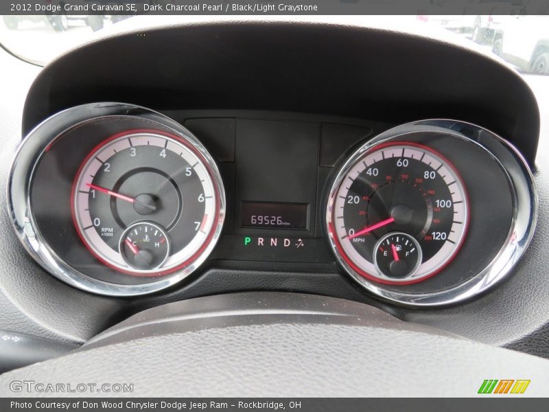 Dark Charcoal Pearl / Black/Light Graystone 2012 Dodge Grand Caravan SE