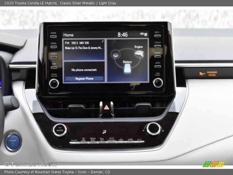 Controls of 2020 Corolla LE Hybrid