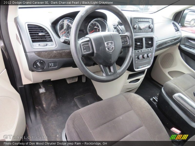 Dark Charcoal Pearl / Black/Light Graystone 2012 Dodge Grand Caravan SE