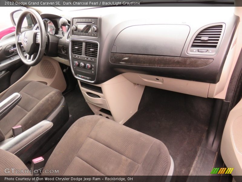 Dark Charcoal Pearl / Black/Light Graystone 2012 Dodge Grand Caravan SE