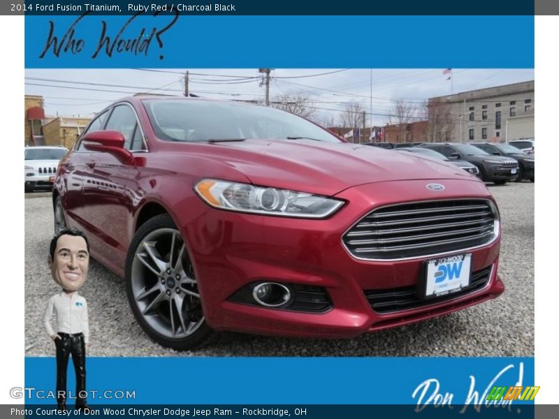 Ruby Red / Charcoal Black 2014 Ford Fusion Titanium