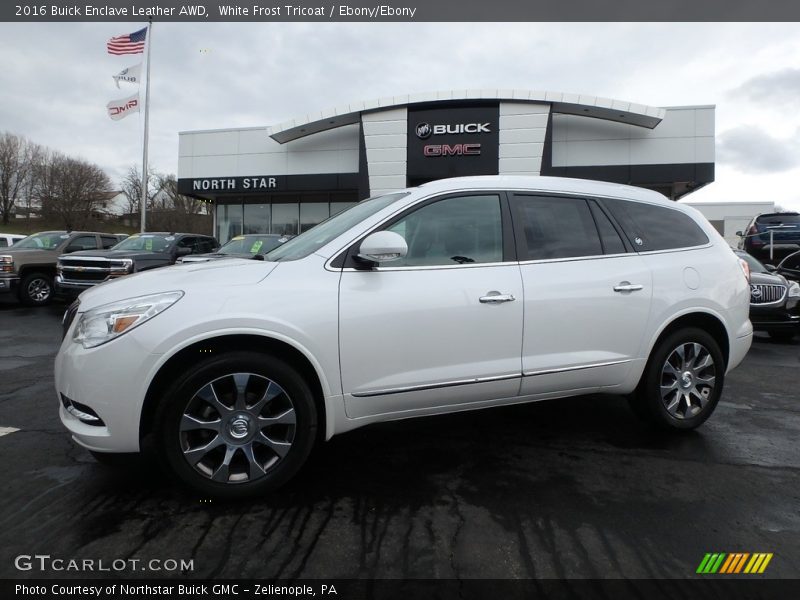 White Frost Tricoat / Ebony/Ebony 2016 Buick Enclave Leather AWD