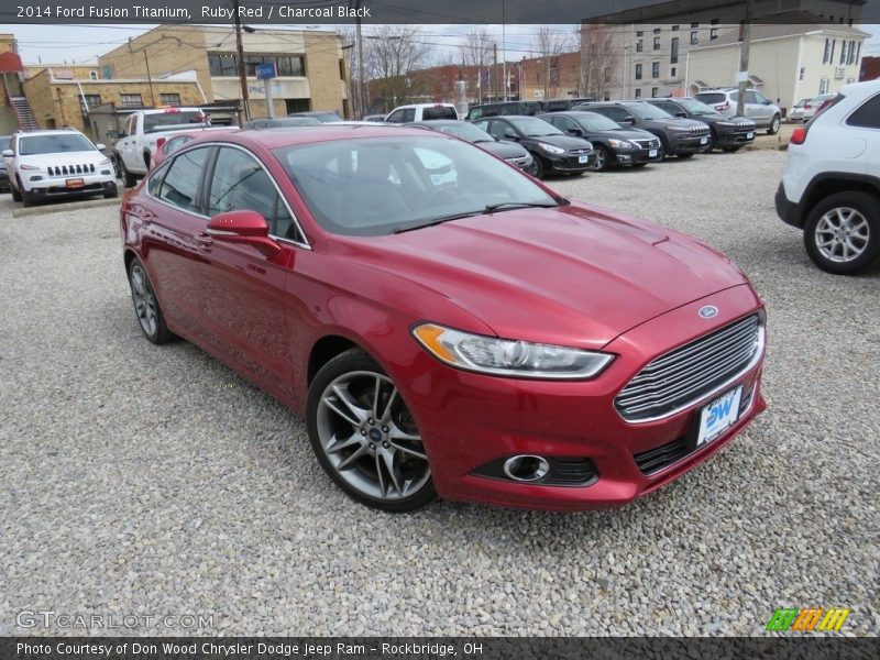 Ruby Red / Charcoal Black 2014 Ford Fusion Titanium