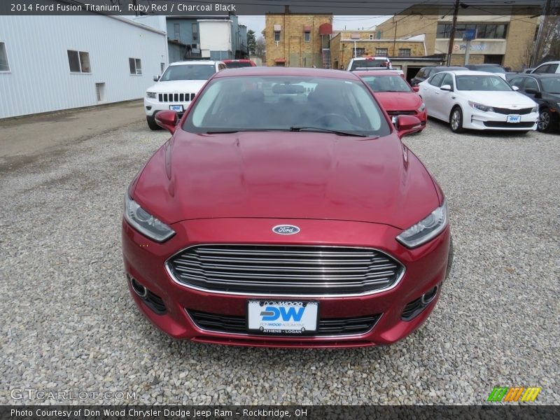 Ruby Red / Charcoal Black 2014 Ford Fusion Titanium