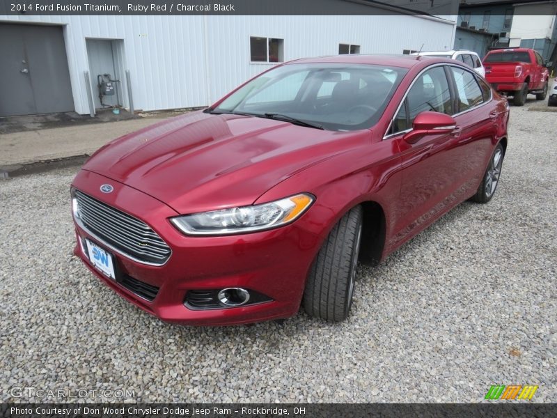 Ruby Red / Charcoal Black 2014 Ford Fusion Titanium