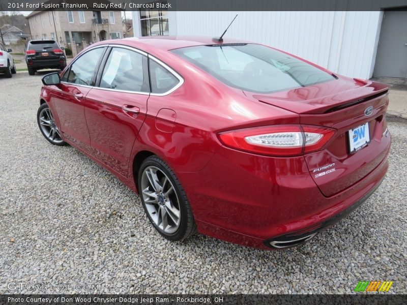Ruby Red / Charcoal Black 2014 Ford Fusion Titanium