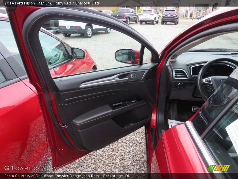 Ruby Red / Charcoal Black 2014 Ford Fusion Titanium