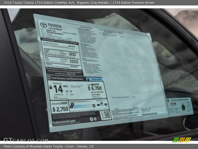 Magnetic Gray Metallic / 1794 Edition Premium Brown 2019 Toyota Tundra 1794 Edition CrewMax 4x4