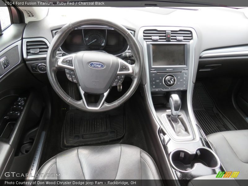 Ruby Red / Charcoal Black 2014 Ford Fusion Titanium