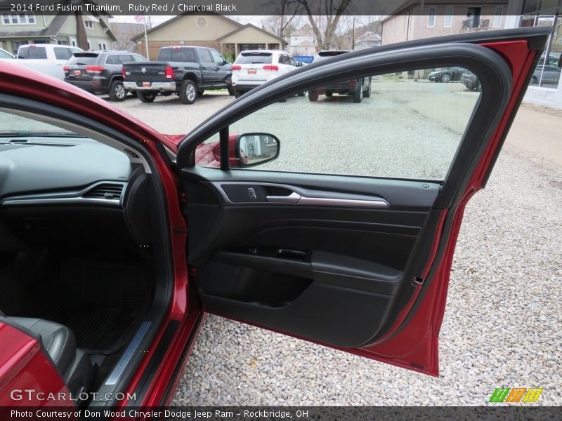 Ruby Red / Charcoal Black 2014 Ford Fusion Titanium