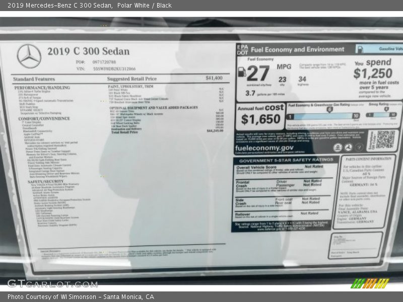 Polar White / Black 2019 Mercedes-Benz C 300 Sedan