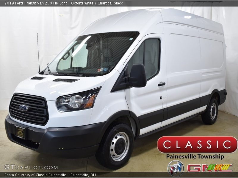 Oxford White / Charcoal black 2019 Ford Transit Van 250 HR Long