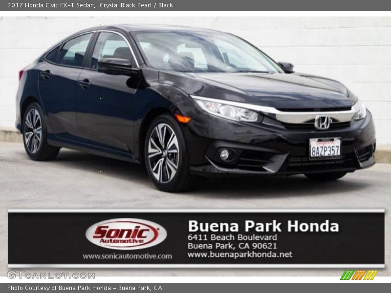 Crystal Black Pearl / Black 2017 Honda Civic EX-T Sedan