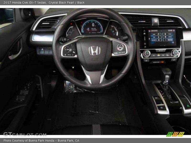 Crystal Black Pearl / Black 2017 Honda Civic EX-T Sedan