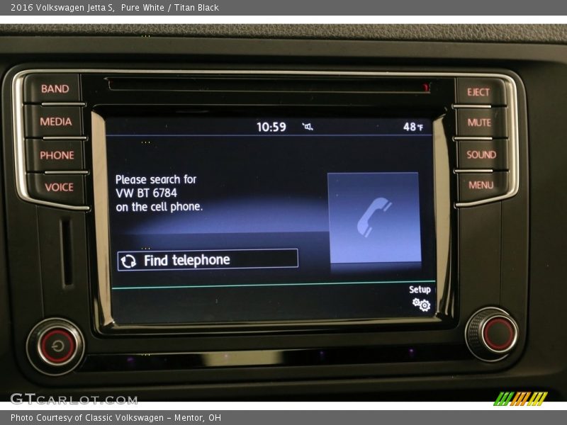 Pure White / Titan Black 2016 Volkswagen Jetta S