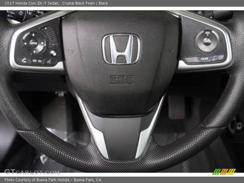 Crystal Black Pearl / Black 2017 Honda Civic EX-T Sedan
