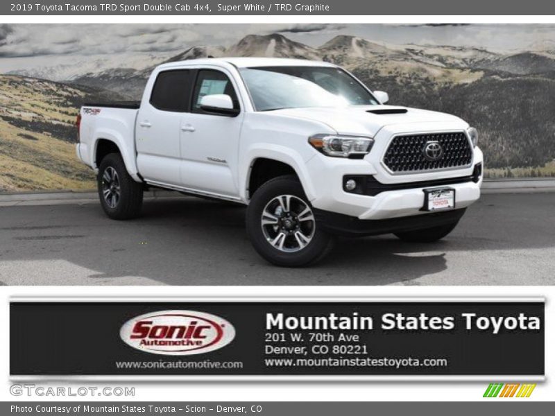 Super White / TRD Graphite 2019 Toyota Tacoma TRD Sport Double Cab 4x4