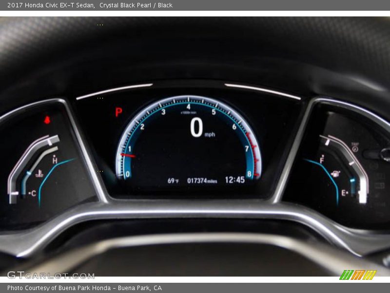 Crystal Black Pearl / Black 2017 Honda Civic EX-T Sedan