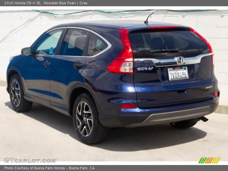 Obsidian Blue Pearl / Gray 2016 Honda CR-V SE