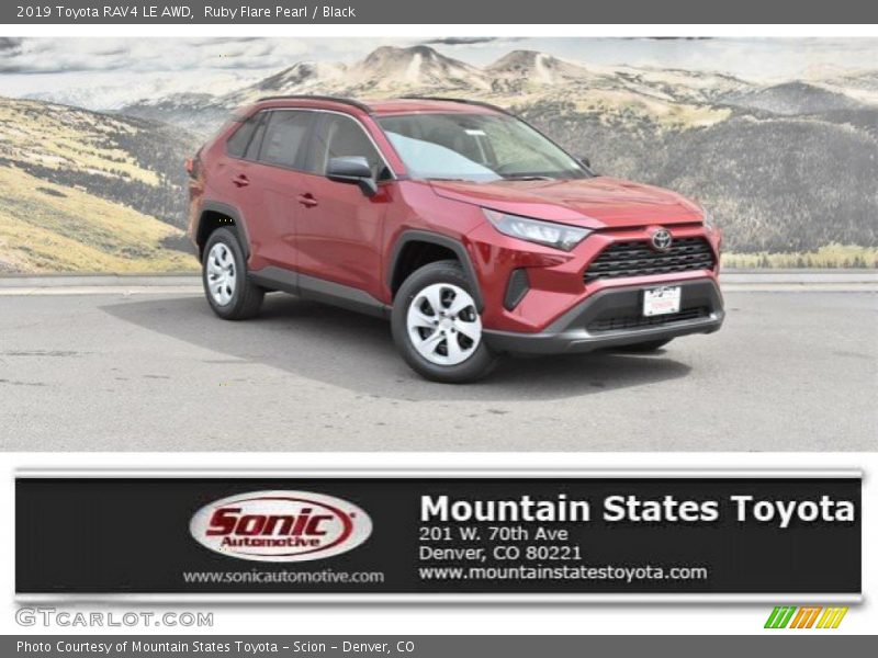 Ruby Flare Pearl / Black 2019 Toyota RAV4 LE AWD