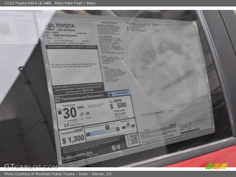 Ruby Flare Pearl / Black 2019 Toyota RAV4 LE AWD
