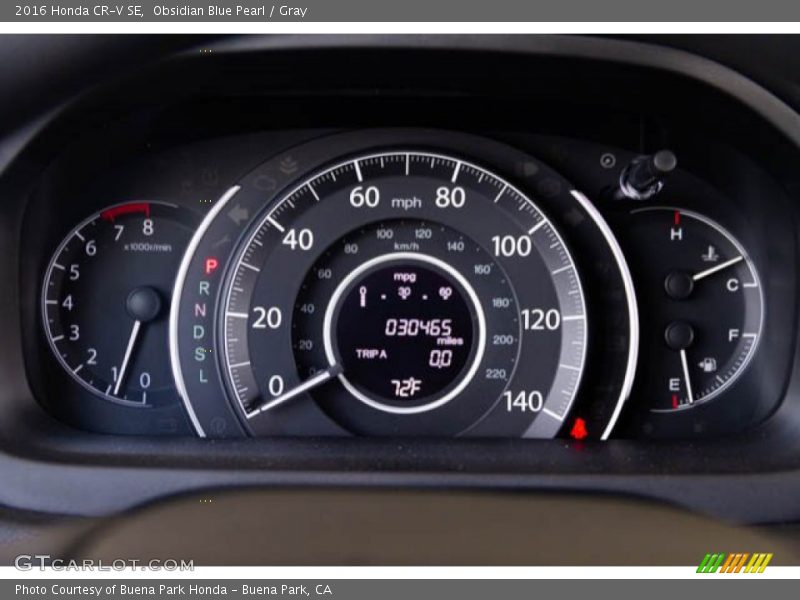 Obsidian Blue Pearl / Gray 2016 Honda CR-V SE