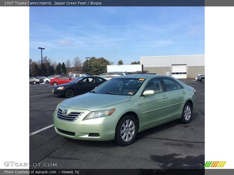 Jasper Green Pearl / Bisque 2007 Toyota Camry Hybrid