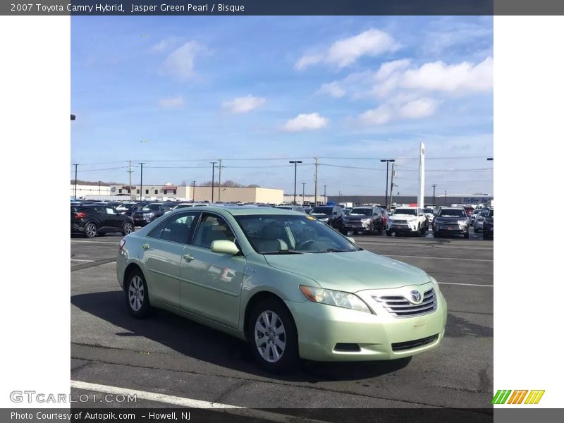 Jasper Green Pearl / Bisque 2007 Toyota Camry Hybrid