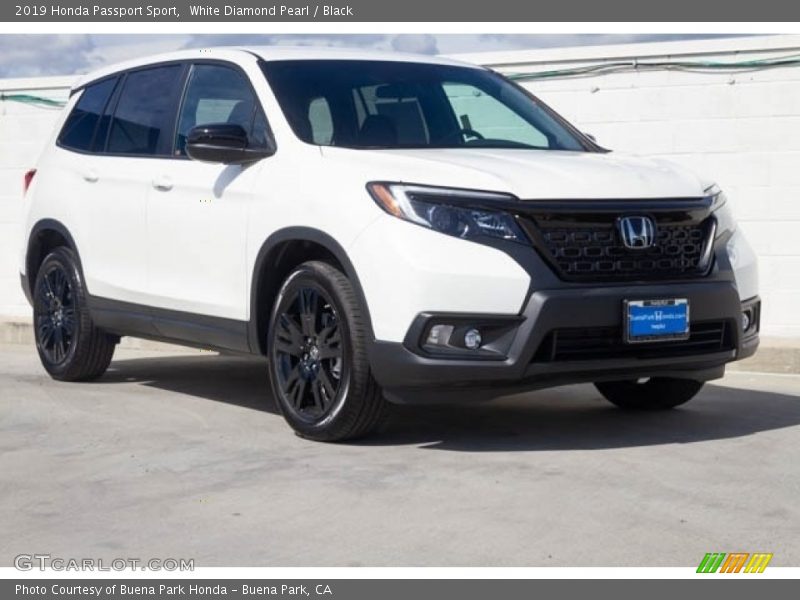 White Diamond Pearl / Black 2019 Honda Passport Sport
