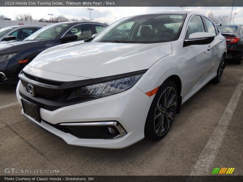 Platinum White Pearl / Black 2019 Honda Civic Touring Sedan