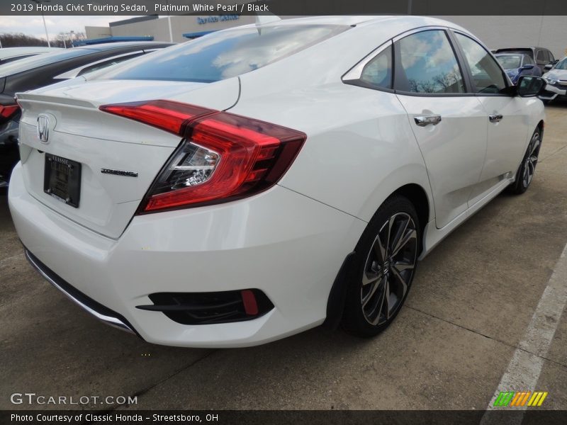 Platinum White Pearl / Black 2019 Honda Civic Touring Sedan
