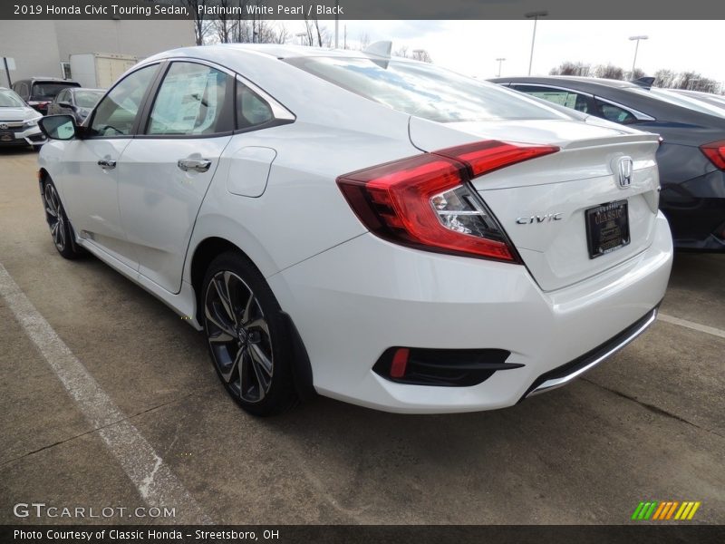 Platinum White Pearl / Black 2019 Honda Civic Touring Sedan