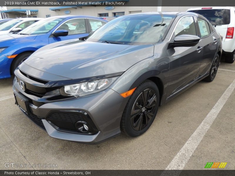 Polished Metal Metallic / Black/Ivory 2019 Honda Civic EX Hatchback