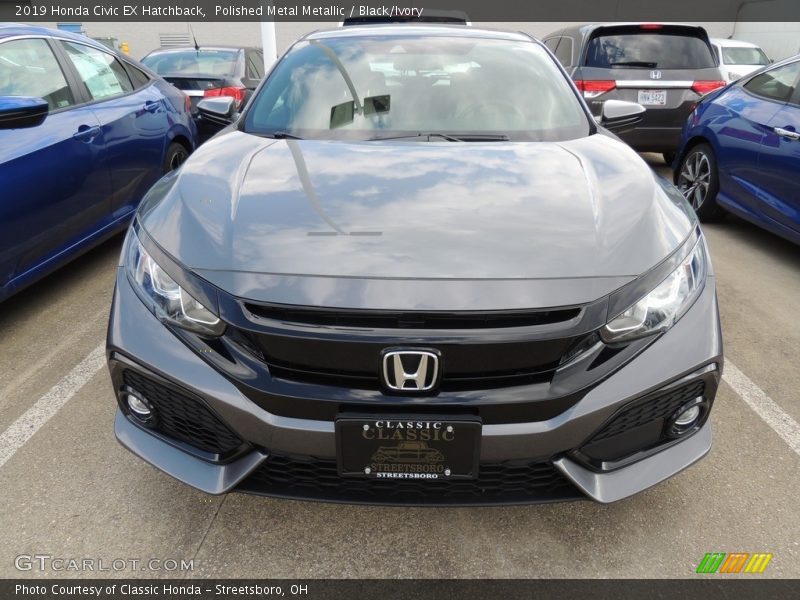 Polished Metal Metallic / Black/Ivory 2019 Honda Civic EX Hatchback