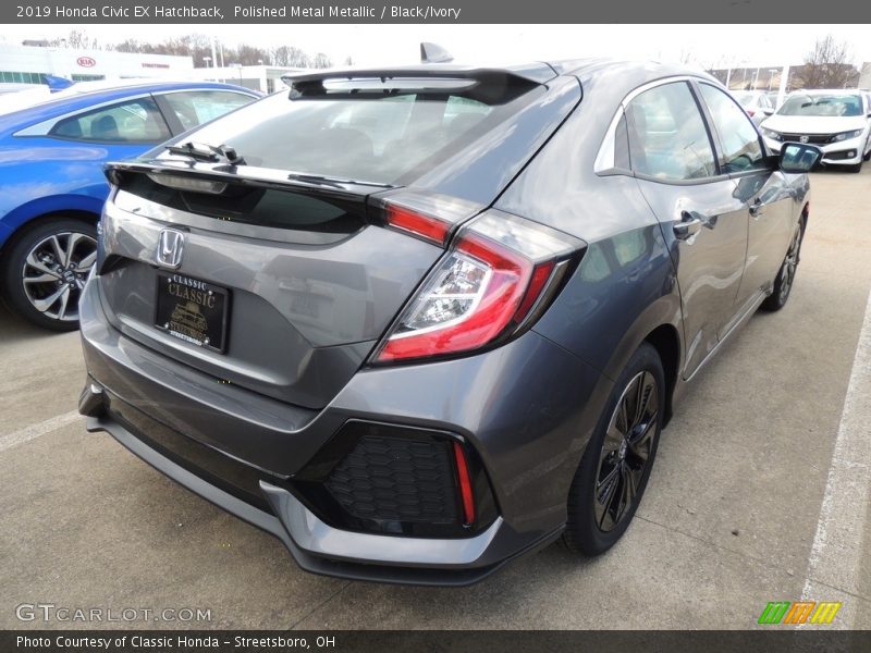Polished Metal Metallic / Black/Ivory 2019 Honda Civic EX Hatchback