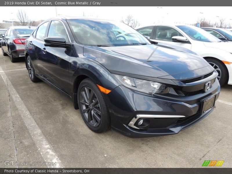 Cosmic Blue Metallic / Gray 2019 Honda Civic EX Sedan