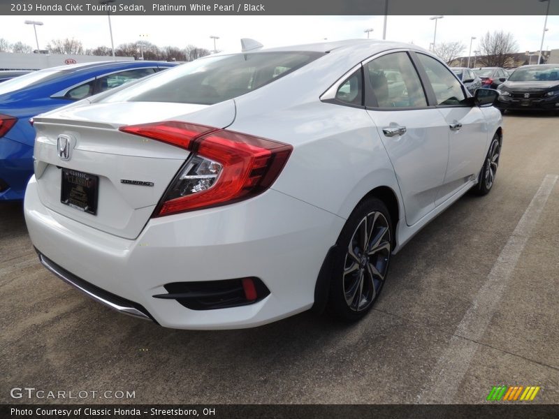 Platinum White Pearl / Black 2019 Honda Civic Touring Sedan