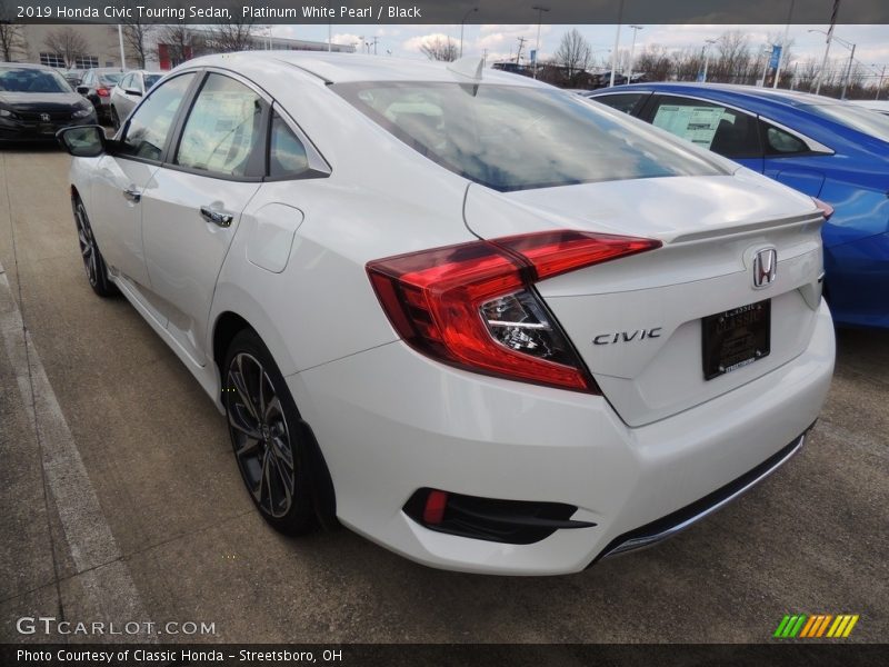 Platinum White Pearl / Black 2019 Honda Civic Touring Sedan