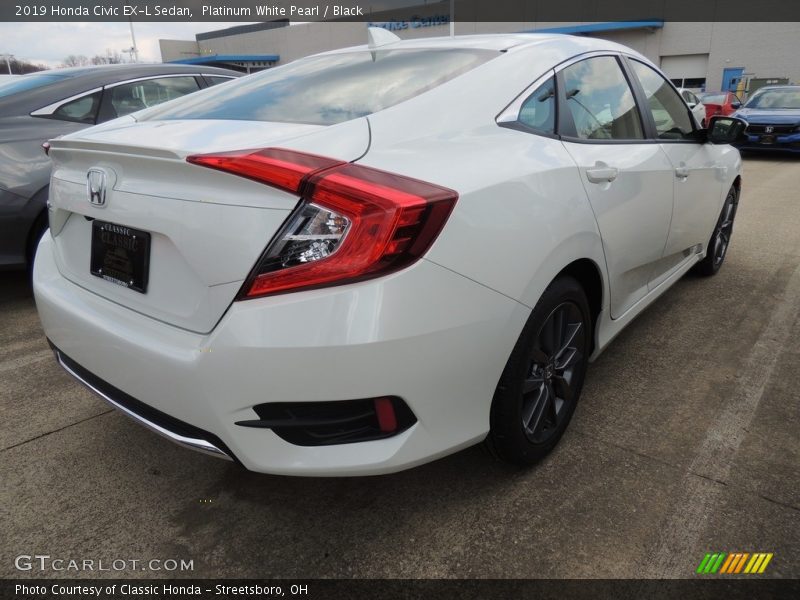 Platinum White Pearl / Black 2019 Honda Civic EX-L Sedan