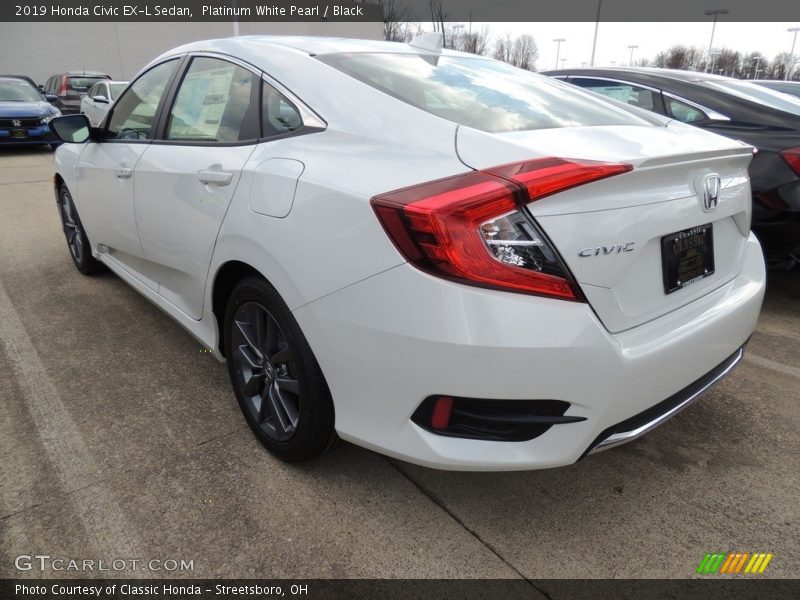 Platinum White Pearl / Black 2019 Honda Civic EX-L Sedan
