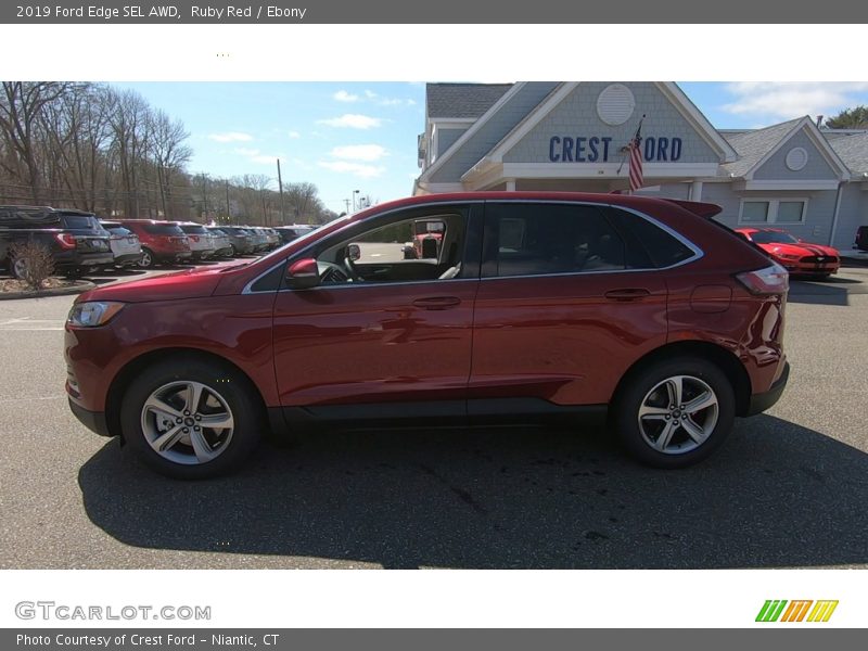 Ruby Red / Ebony 2019 Ford Edge SEL AWD