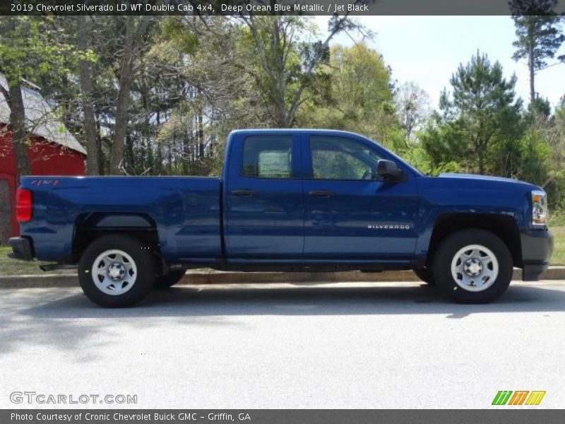 Deep Ocean Blue Metallic / Jet Black 2019 Chevrolet Silverado LD WT Double Cab 4x4
