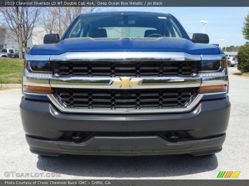 Deep Ocean Blue Metallic / Jet Black 2019 Chevrolet Silverado LD WT Double Cab 4x4