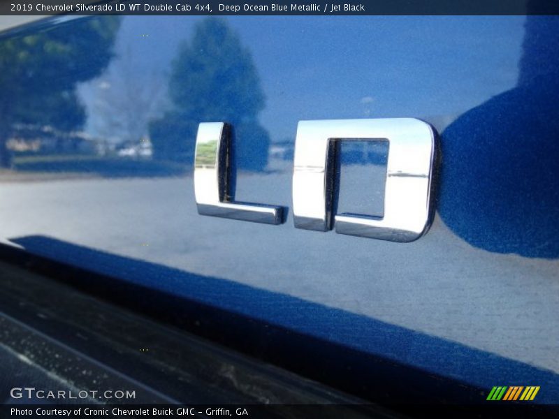 Deep Ocean Blue Metallic / Jet Black 2019 Chevrolet Silverado LD WT Double Cab 4x4