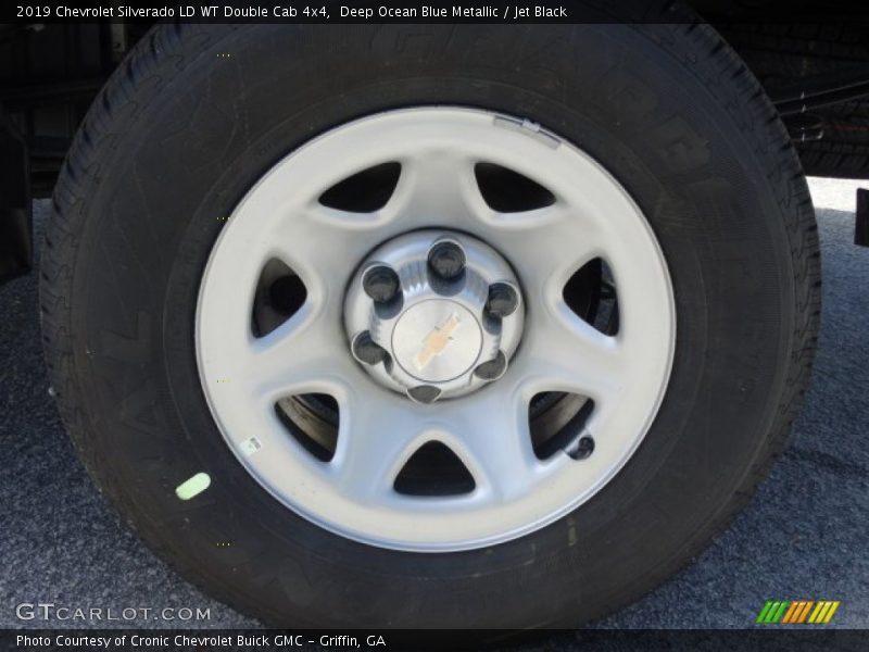 Deep Ocean Blue Metallic / Jet Black 2019 Chevrolet Silverado LD WT Double Cab 4x4
