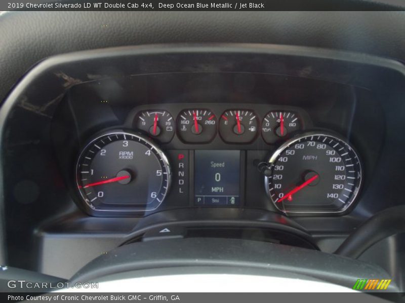 Deep Ocean Blue Metallic / Jet Black 2019 Chevrolet Silverado LD WT Double Cab 4x4