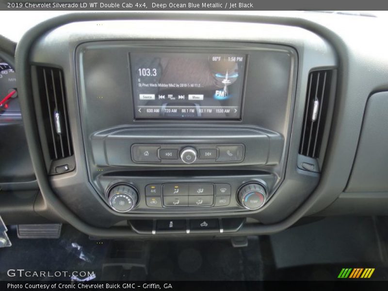 Deep Ocean Blue Metallic / Jet Black 2019 Chevrolet Silverado LD WT Double Cab 4x4