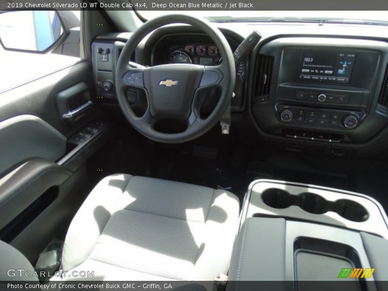 Deep Ocean Blue Metallic / Jet Black 2019 Chevrolet Silverado LD WT Double Cab 4x4