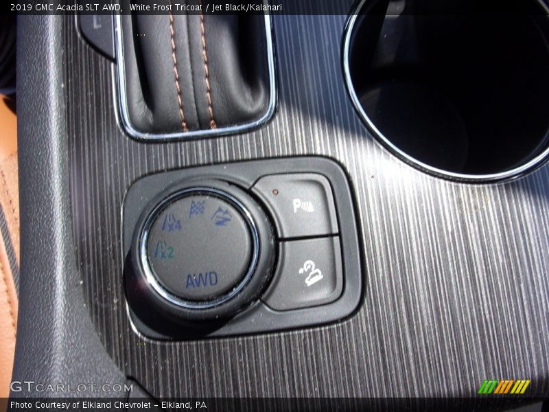 White Frost Tricoat / Jet Black/Kalahari 2019 GMC Acadia SLT AWD